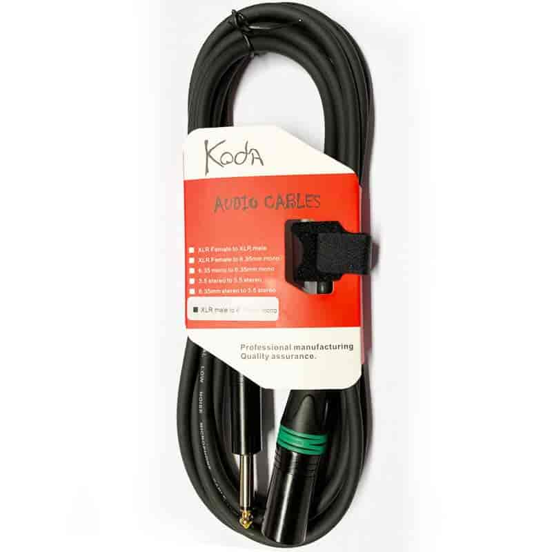 Koda 10FT/ 3M Professional Microphone Cable, XLR Male – 6.35mm Mono Ja ...