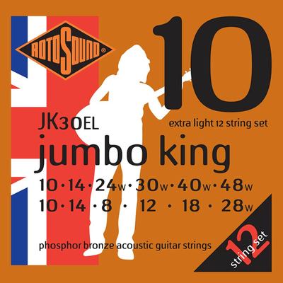 JK30EL |Rotosound Jumbo King string set acoustic 12 phosphor brounze wound 10-48