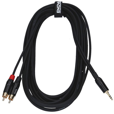 Enova 6 m 3.5 mm jack- RCA male adapter cable red & black stereo cable EC-A3-PSMCLM-6