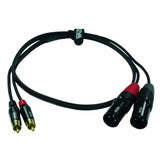 Enova 3 m XLR male 3 pin - RCA male adapter cable black & red stereo cable EC-A3-CLMXLM-3