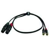 Enova 3 m XLR female 3 pin - RCA male adapter cable black & red stereo cable EC-A3-CLMXLF-3