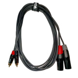 Enova 3 m XLR male 3 pin - RCA male adapter cable black & red stereo cable EC-A3-CLMXLM-3